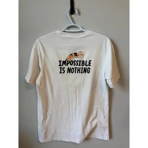 Adidas White Graphic T-Shirt with Skateboarder Design - Picture 2 of 5